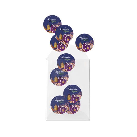 Ramadan Kareem  Sheet Paper Stickers 5cm Round