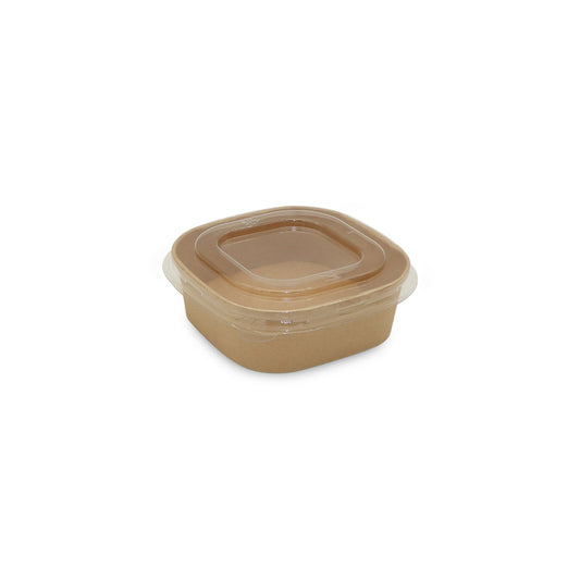Square Brown Salad Bowl With Lid