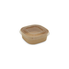 Square Brown Salad Bowl With Lid