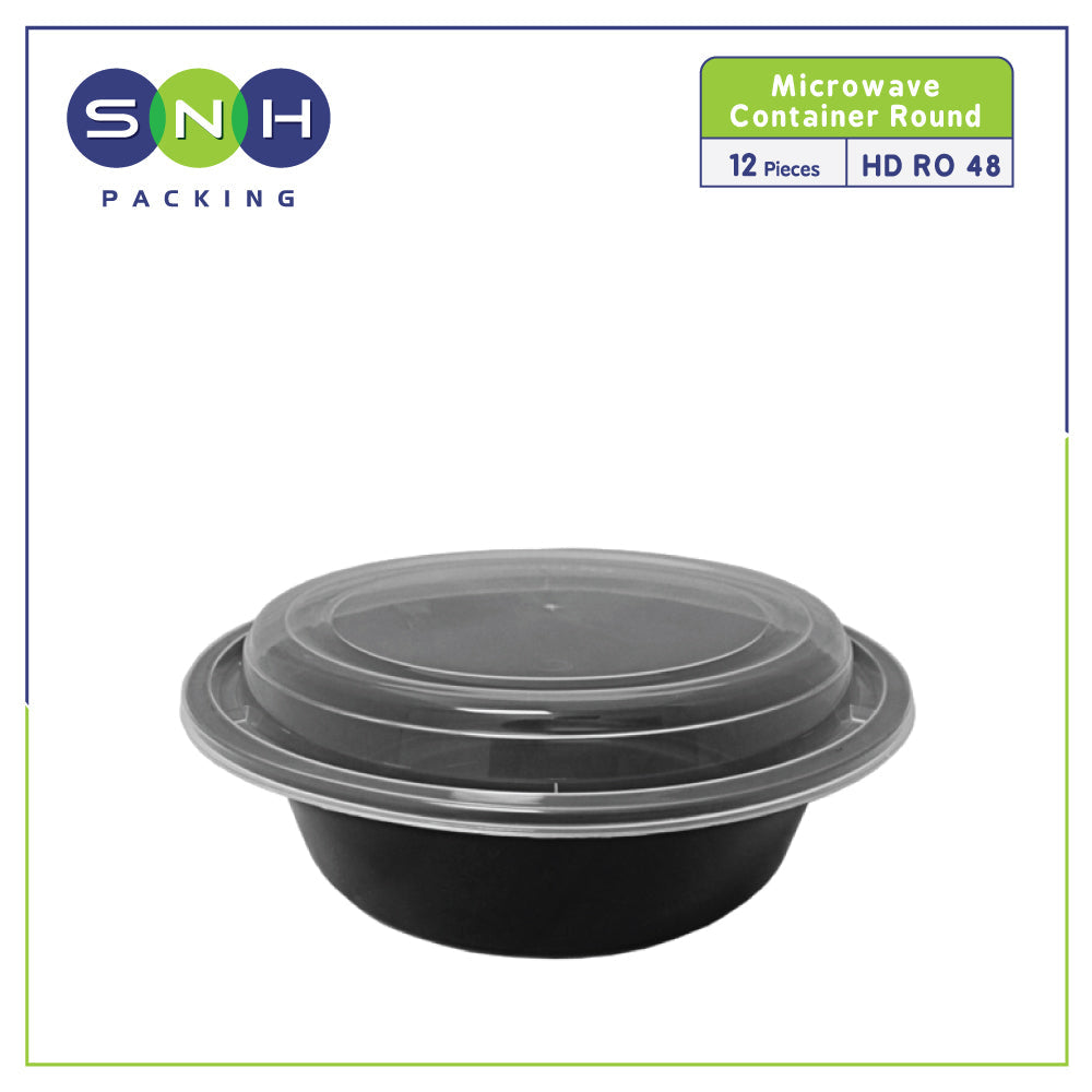 Round Microwave Container 48oz With Lid