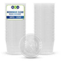 Clear Round Microwave Container 525CC With Lid