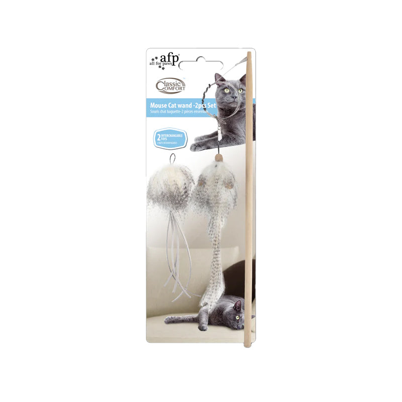 All For Paws Classic Comfort - Mouse Cat Wand - Set