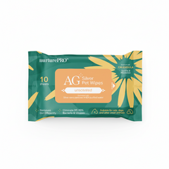 NurturePro AG+ Silver Pet Wet Wipes -Unscented (10 Sheets/ Pack)
