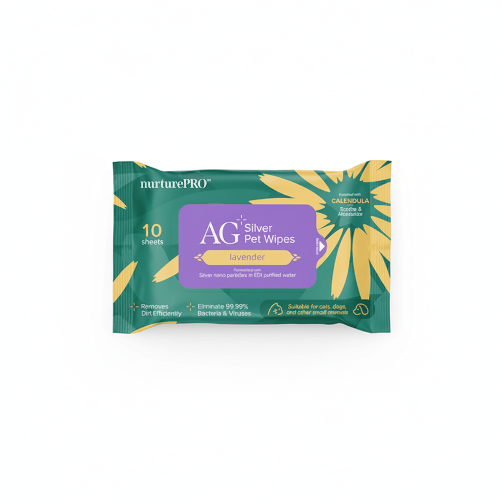 NurturePro AG+ Silver Pet Wet Wipes -Lavender (10 Sheets/ Pack)
