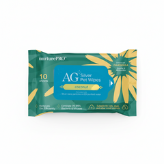 NurturePro AG+ Silver Pet Wet Wipes -Coconut (10 Sheets/ Pack)