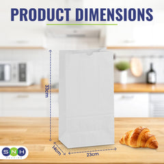 Square Bottom Paper Bags – Brown & White | Multiple Sizes | Eco-Friendly Kraft Takeaway Bags
