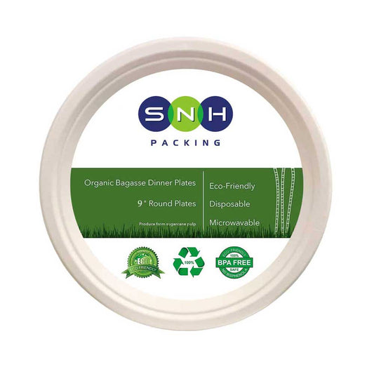 Bio-Degradable Plate 9 Inch 50 Pieces-SNHPacking