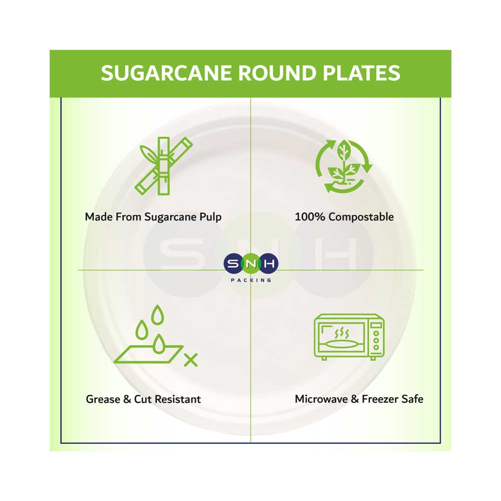 Bio-Degradable Plate 9 Inch 50 Pieces