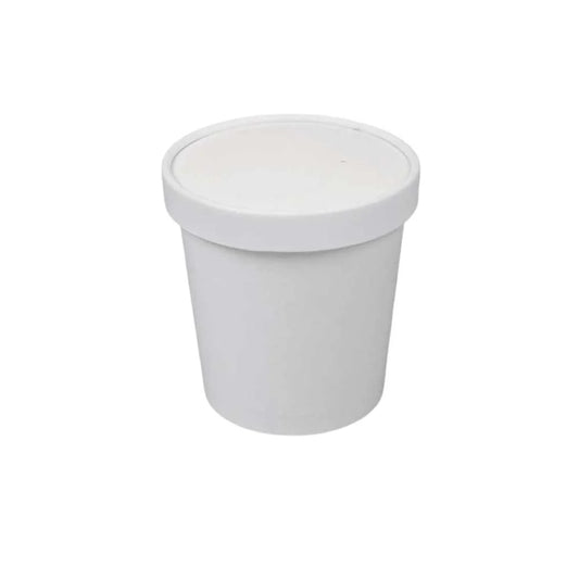 Paper Soup Cups with Paper Lid – White | 8oz, 12oz, 16oz, 26oz, 32oz | Disposable Food Containers 1x500PCS