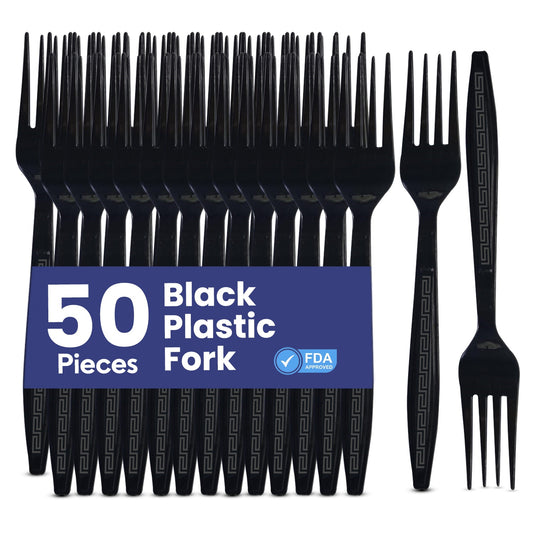 Black Plastic Fork Heavy Duty Cutlery