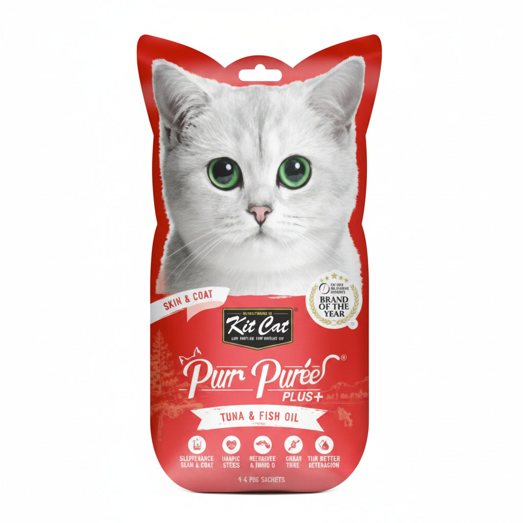 Kit Cat Purr Puree Plus+ Tuna & Fish Oil (Skin & Coat)