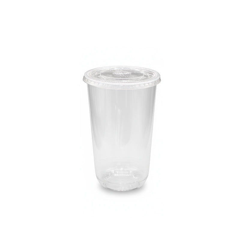 U-Shaped RPET Cups With Lid 92mm- Disposable Cold Drink Cups