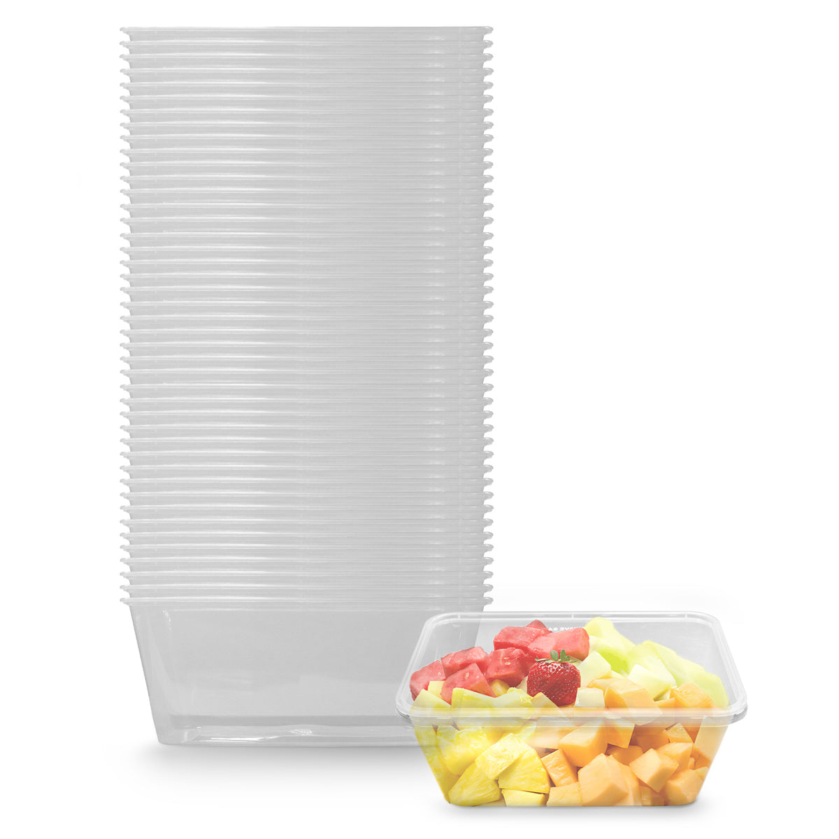 CLEAR MICROWAVE CONTAINER RECTANGULAR 1000ML WITH LID
