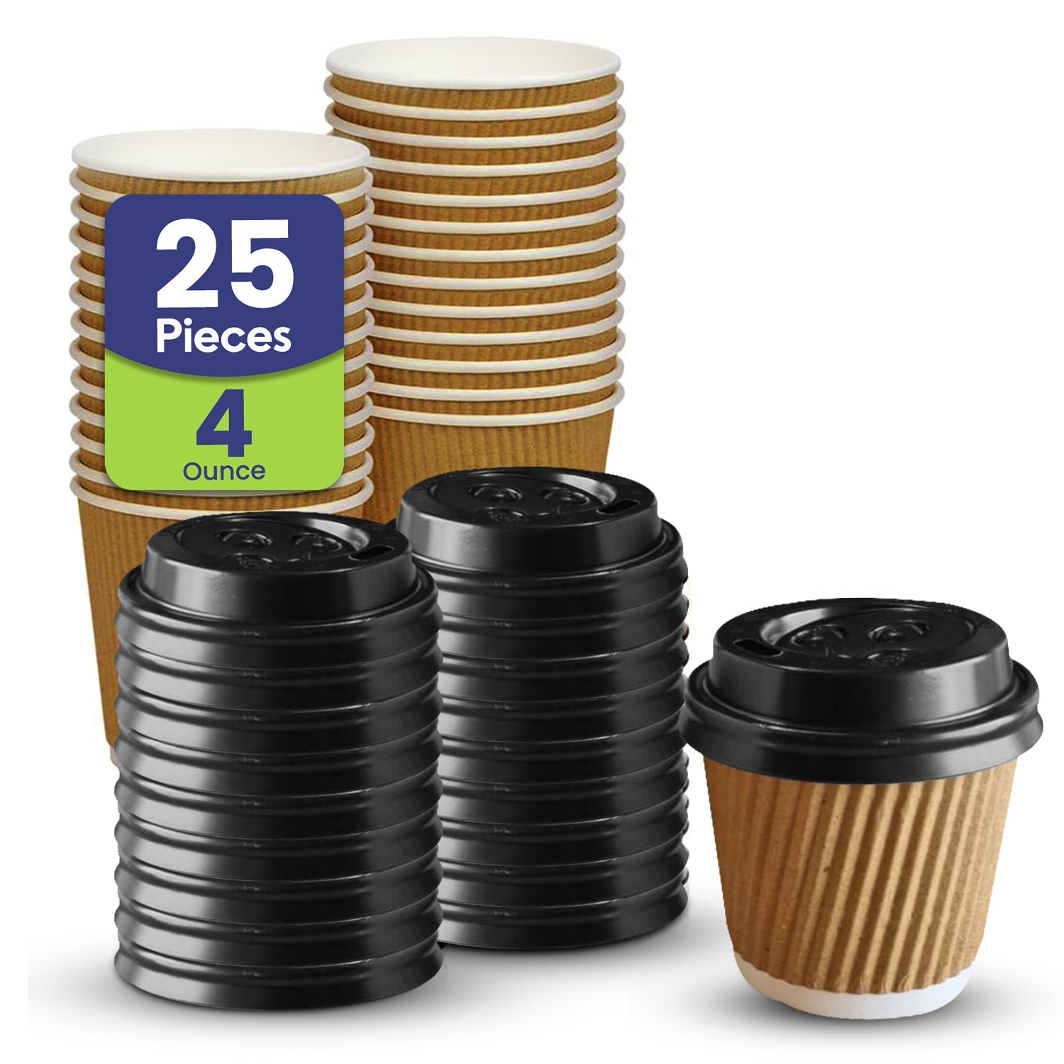 Kraft Ripple Coffee Cup With Lids
