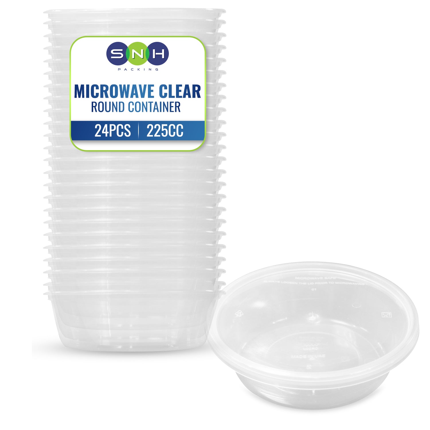 Clear Round Microwave Container 225CC With Lid