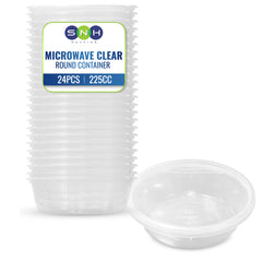 Clear Round Microwave Container 225CC With Lid