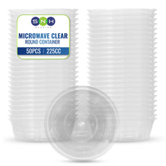 Clear Round Microwave Container 225CC With Lid