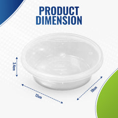 Clear Round Microwave Container 225CC With Lid