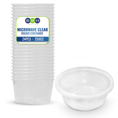 Clear Round Microwave Container 250CC With Lid