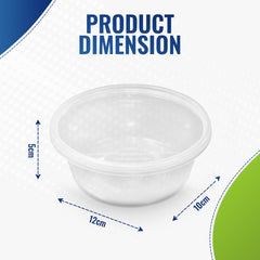 Clear Round Microwave Container 250CC With Lid