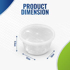 Clear Round Microwave Container 450CC With Lid