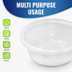 Clear Round Microwave Container 450CC With Lid