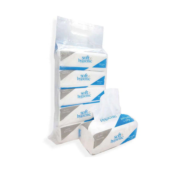 Soft N Hygienic Facial Tissue Nylon Pack – 200 Sheets | Available in 5 Boxes x 1 or 10 Boxes x 1