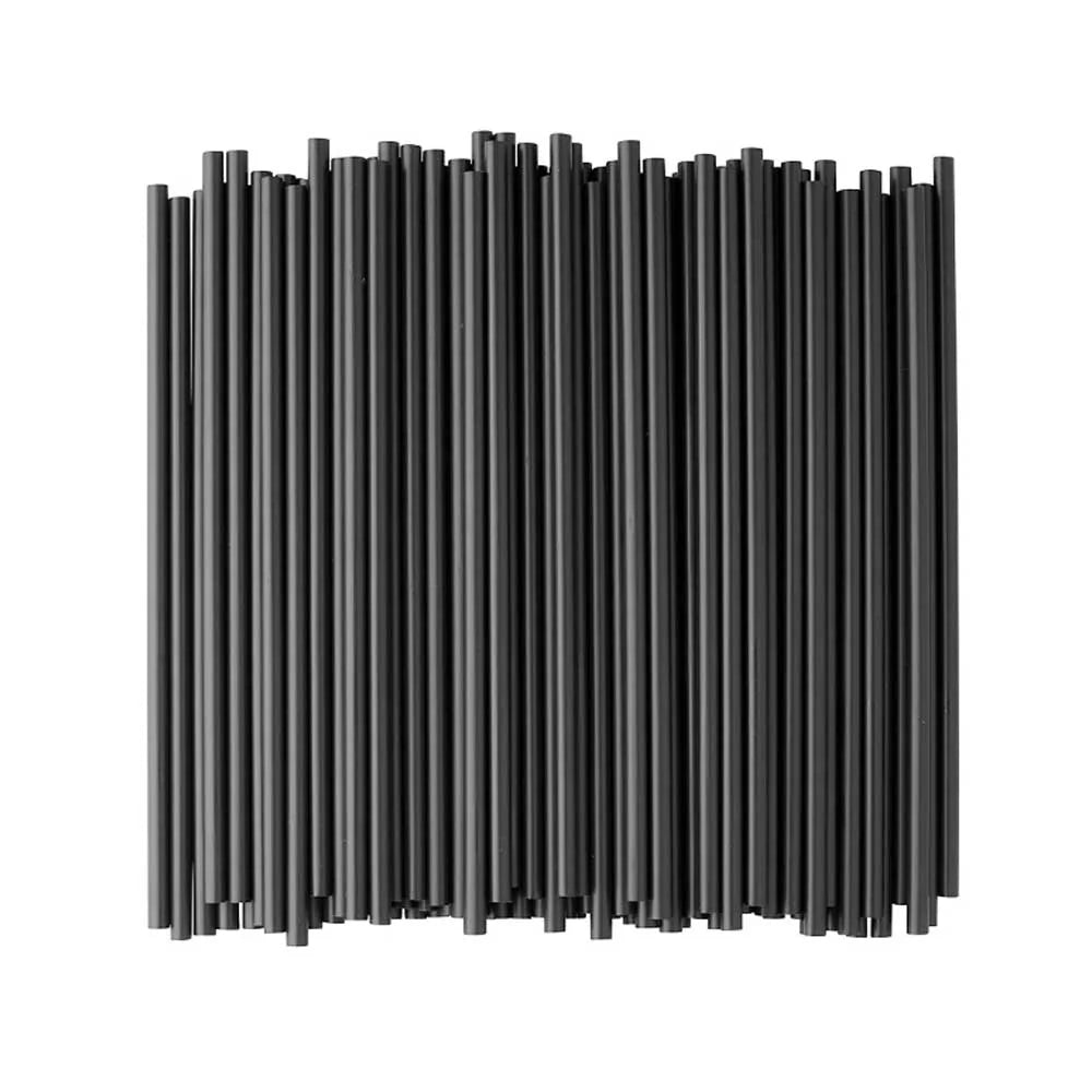 PLA Straw Black – Wrapped Eco-Friendly Straws Individually Packed | 100 pcs