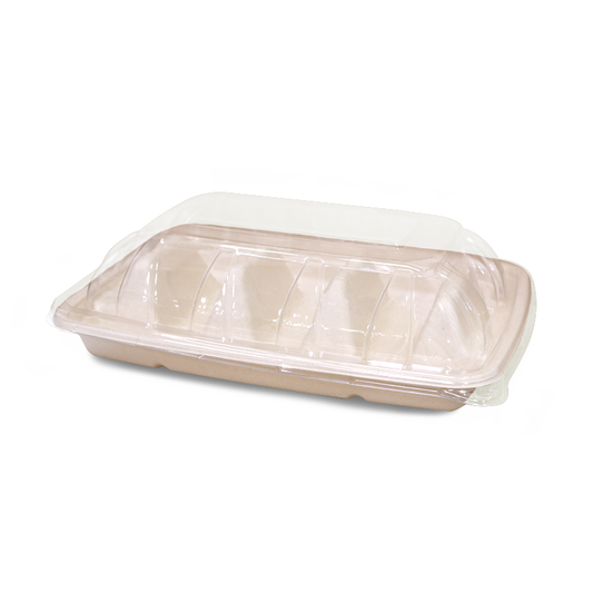 Bagasse Tacos Tray with PET Lid | Eco-Friendly Food Packaging