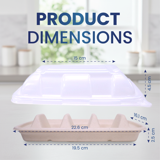 Bagasse Tacos Tray with PP Lid – Sustainable Food Packaging