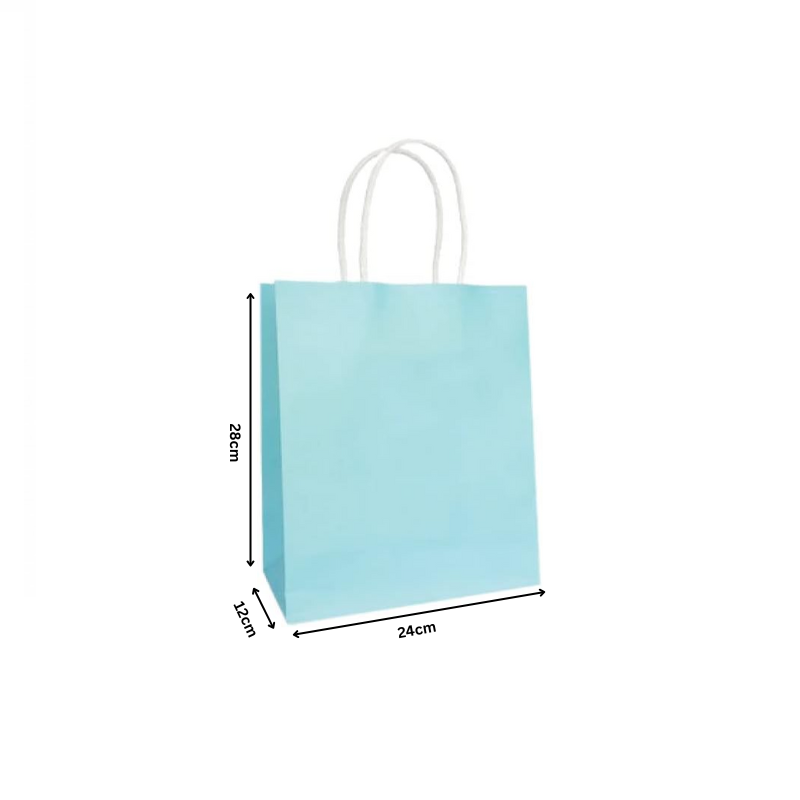 Paper Bag with Twisted Handle – Sky Blue | Durable Shopping & Takeaway Paper Bag