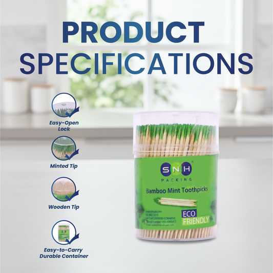 Toothpick Minted Unwrapped – 400pcs x 144 Cups | Hygienic Café & Restaurant Pack