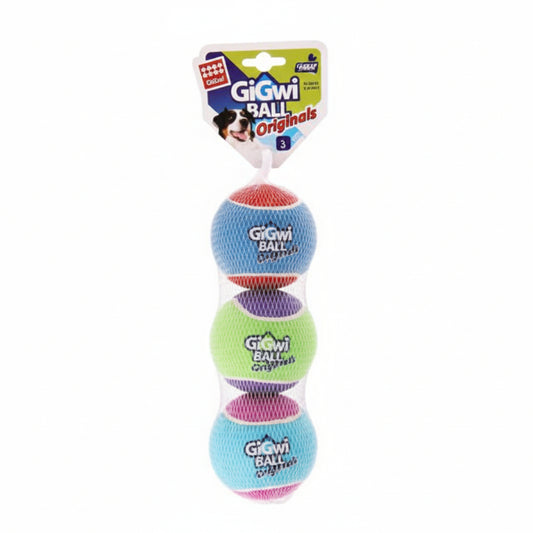 GIGWI Tennis Ball 3pcs with Different Colour in 1 pack (Large)