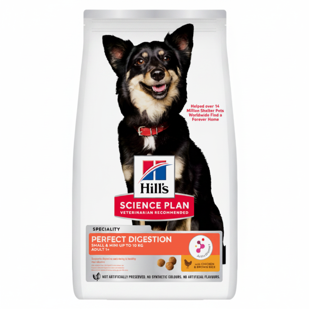 Hill’s Science Plan Perfect Digestion Small & Mini Adult 1+ Dog Food with Chicken & Brown Rice (1.5kg)