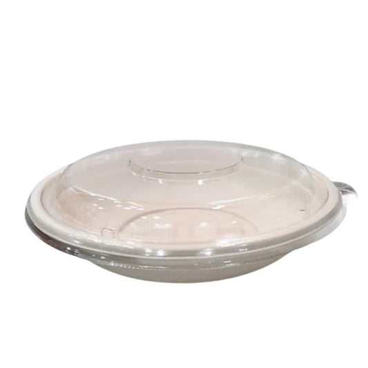 Bagasse Round Food Containers with PET Lid – 24oz/32oz – 300pcs