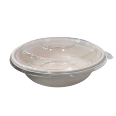 Bagasse Round Container with PET Lid