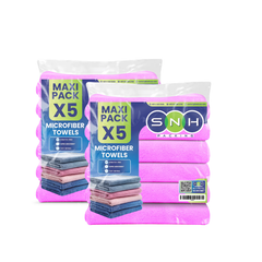 Microfiber Cleaning Cloth Pack – 40x40cm | 5pcs x 20PKTs | Multi-Color Options