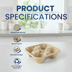 Corrugated Cup Holder 2/4 Cup | Eco-Friendly Carrier