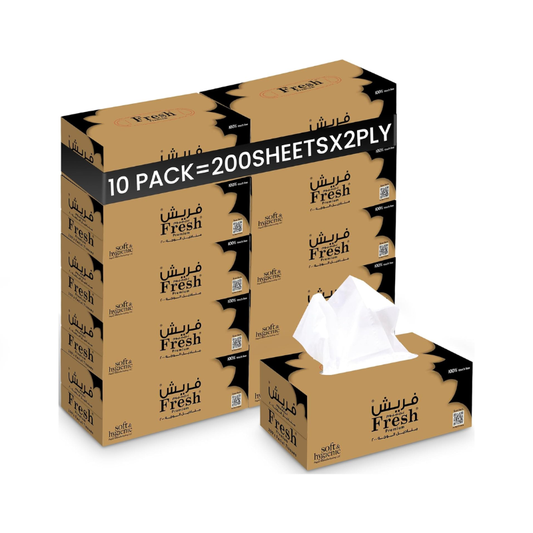 Fresh Facial Tissue – 200 Sheets | 2-Ply | 5 BXS PKT