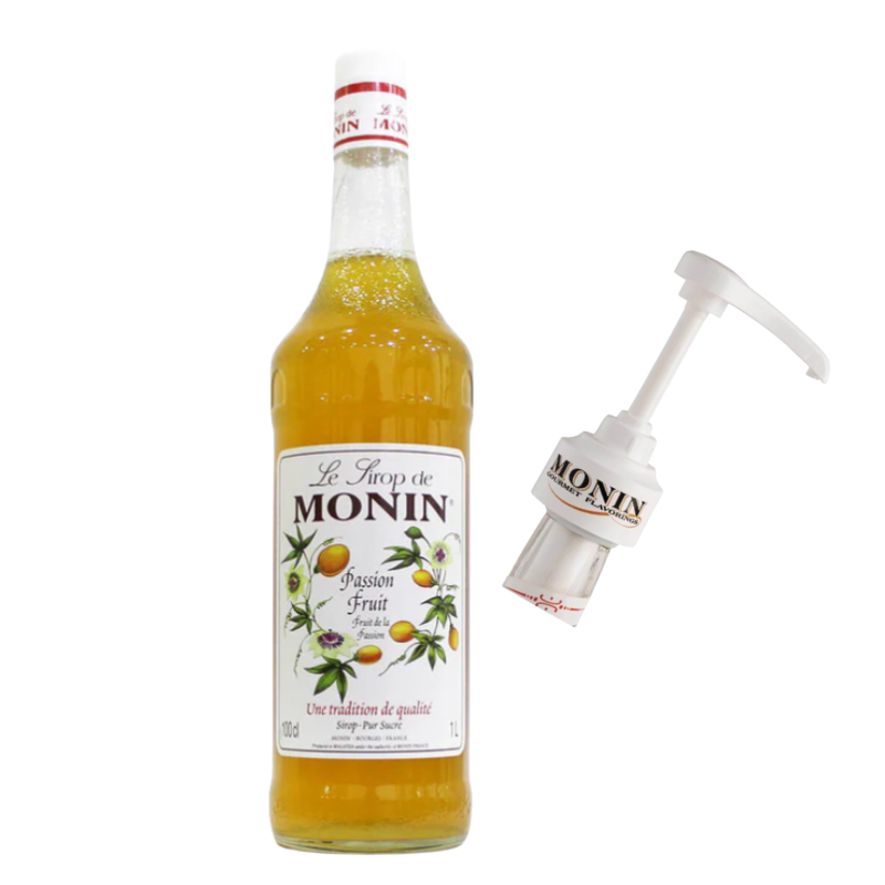 Monin Passion Fruit Syrup – 1LTR PET | Limited Time Offer + Free Syrup Pump