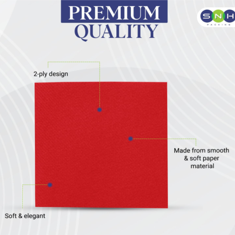Cocktail Paper Napkin 2 Ply – Red 33x33 (50 pcs x 1 pkt)