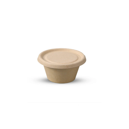 Bagasse Portion Cups with Lids | Eco-Friendly, Compostable & Food-Grade Containers