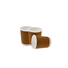 Paper Cup Double Wall – Brown | 4oz, 8oz, 12oz, 16oz | Eco-Friendly Hot Drink Cups