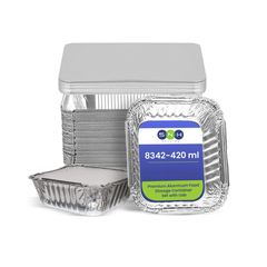 Aluminium Food Containers with Paper Lids – Multiple Sizes | Food-Grade Takeaway Packaging