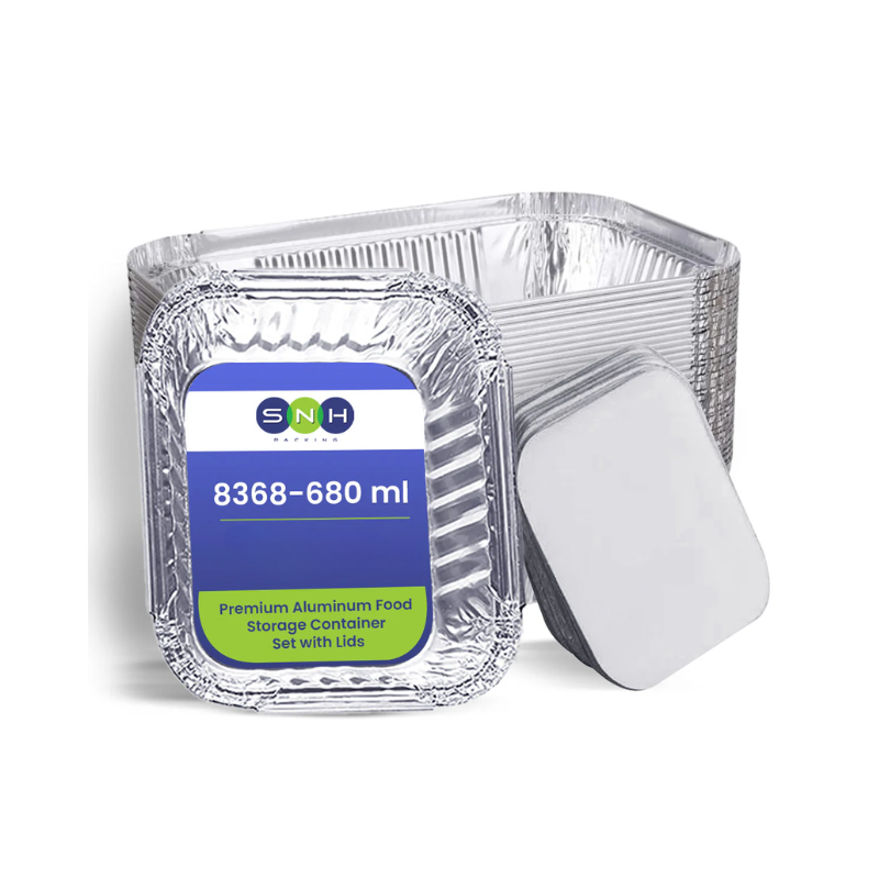 Aluminium Food Containers with Paper Lids – Multiple Sizes | Food-Grade Takeaway Packaging