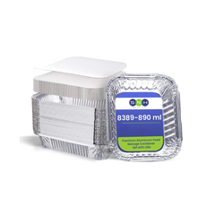 Aluminium Food Containers with Paper Lids – Multiple Sizes | Food-Grade Takeaway Packaging