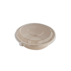 Bagasse Round Containers with Lids | CR12–CR40 | Eco-Friendly Takeaway Bowls | Bulk Pack
