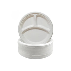 Bagasse Round Plates – Eco-Friendly Biodegradable Disposable Plates | Multiple Sizes