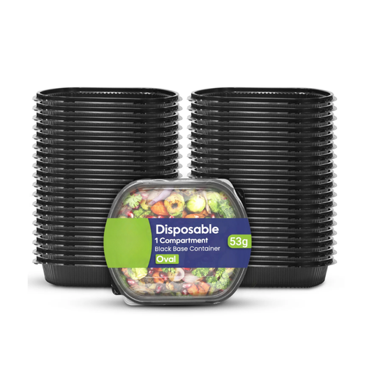 Black Microwave Food Containers with Lids – 1 to 6 Compartments | Bulk Pack