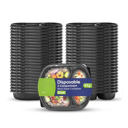 Black Microwave Food Containers with Lids – 1 to 6 Compartments | Bulk Pack